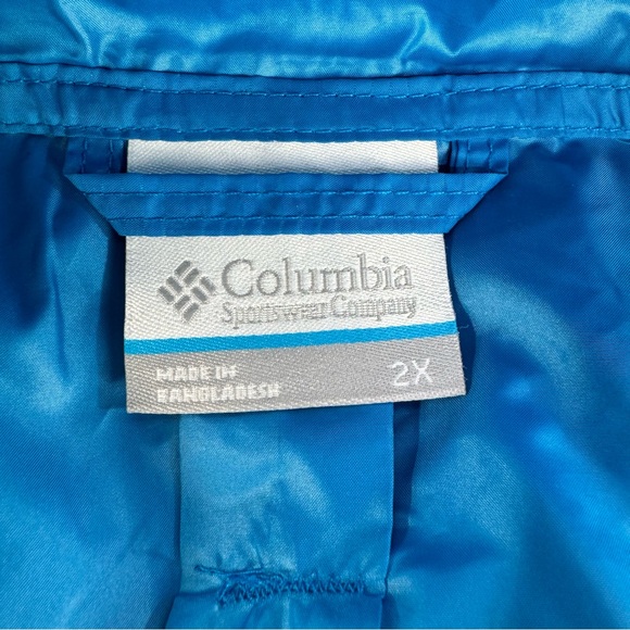 Columbia blue color block zip up hooded windbreaker jacket women’s 2X - Picture 8 of 14